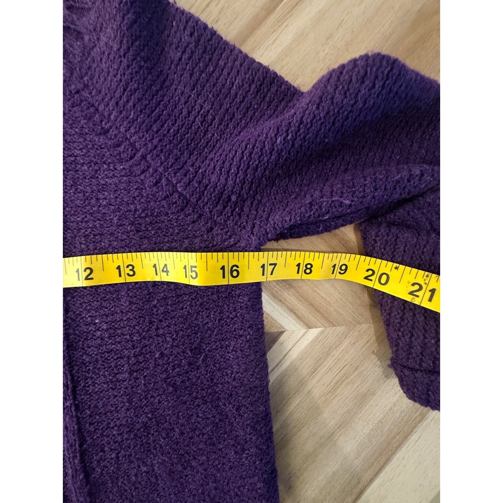 Y2K Mossimo Supply Co Purple Cable Knit‎ Wool Blend Cable Knit Sweater Small - Picture 4 of 5